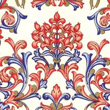 Blue and Coral Floral Florentine Print Paper ~ Rossi Italy ~ 2013